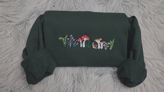 Enchanted Mushroom Forest Embroidered Crewneck - Magic Mushroom Forest - Wild Mushrooms Crewneck - T-Shirt - Sweatshirt - Hoodie