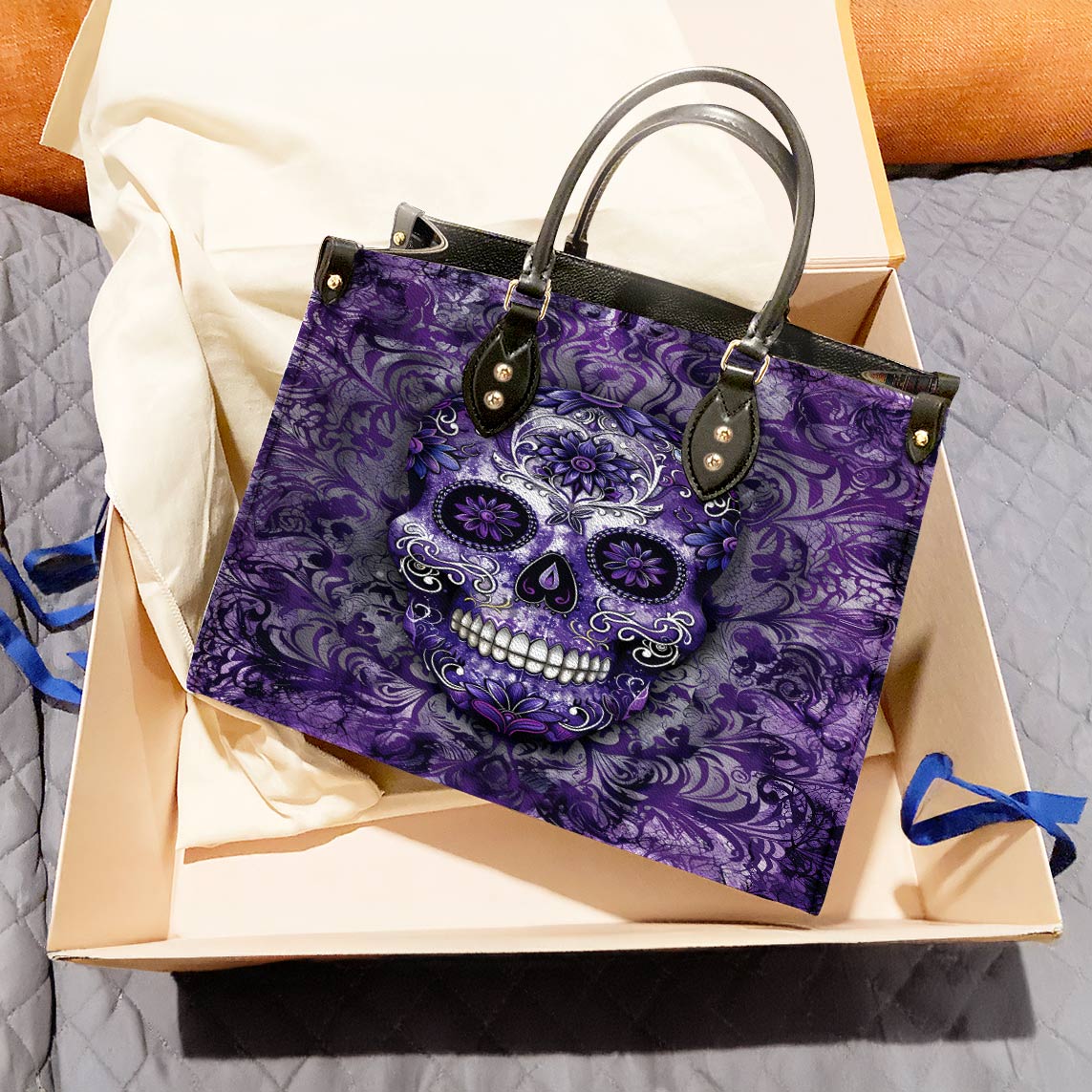 Leather Bag Mandala Sugar Skull