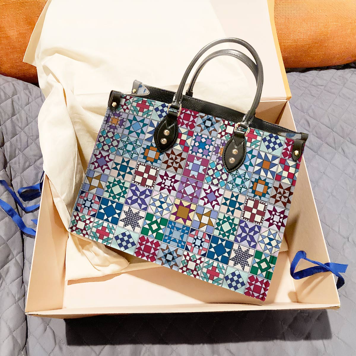 Leather Bag Gentle Quilting Blocks