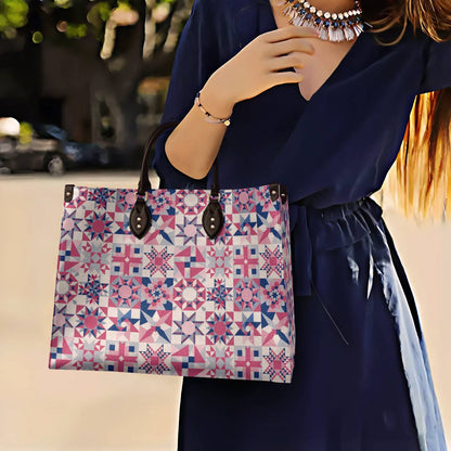 Leather Bag Complicated Quilting Blocks