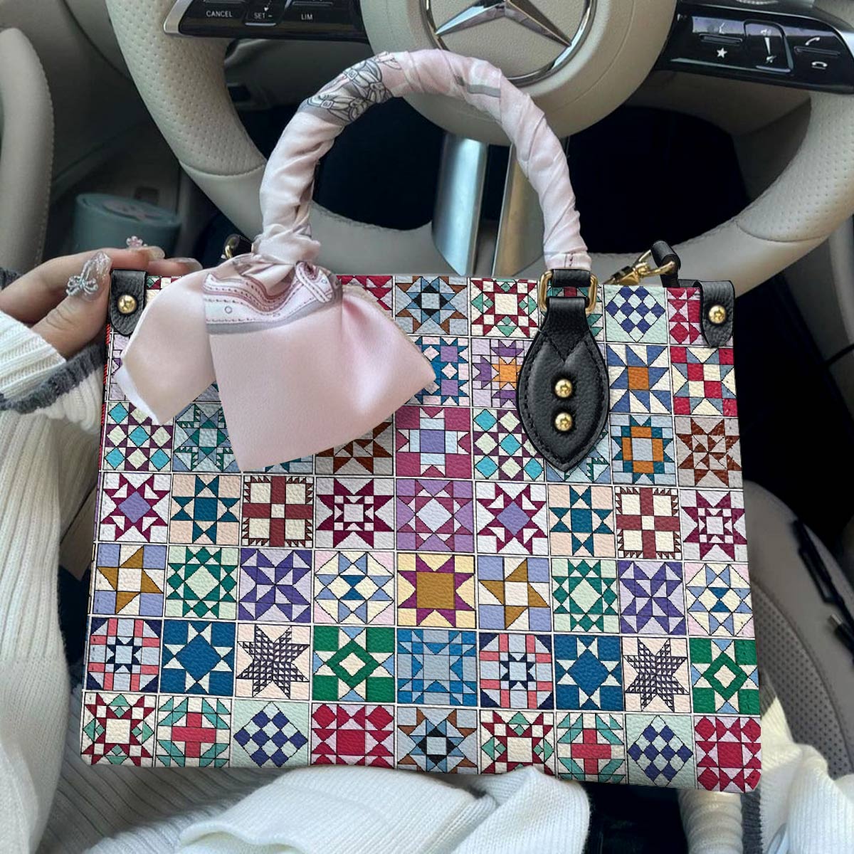 Leather Bag Gentle Quilting Blocks