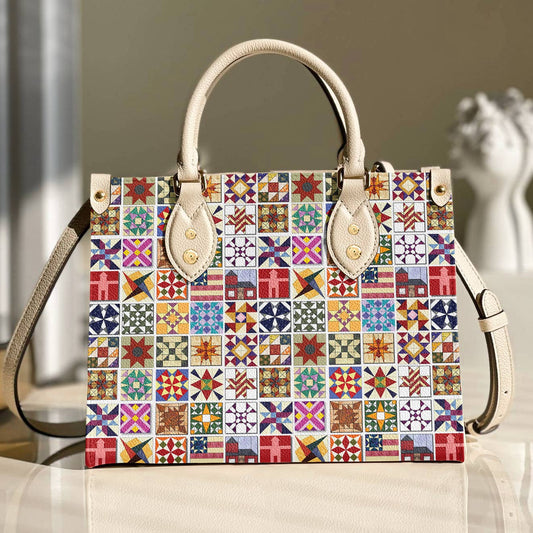 Leather Bag Beautiful Quilt Block Symphony