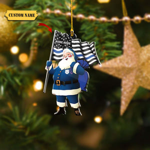 RD-HKM - Custom Shaped Ornament - Police Santa 156 - PT97, Ornament For Him, Gift For Him, Ornament Christmas