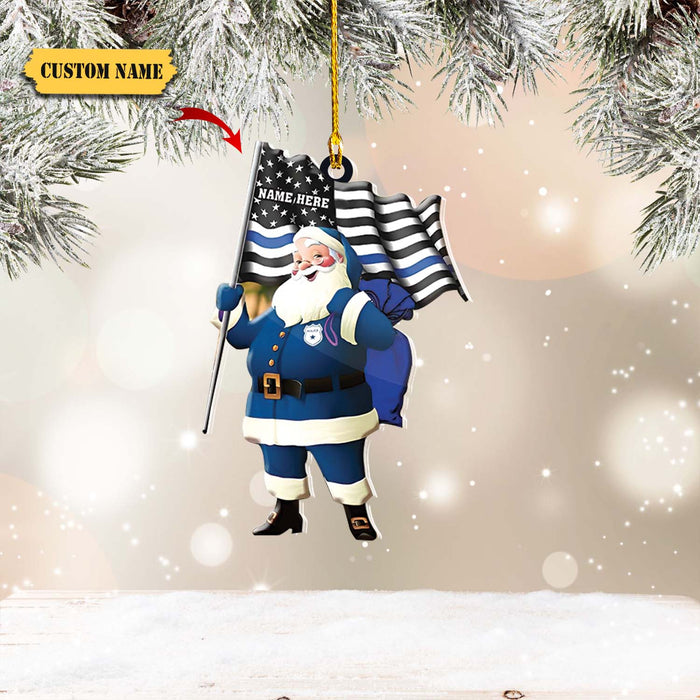 RD-HKM - Custom Shaped Ornament - Police Santa 156 - PT97, Ornament For Him, Gift For Him, Ornament Christmas