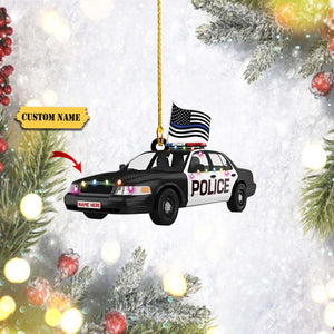 RD-HKM- Police Car- Custom Ornament - Loop- T2k- 476, Ornament For Him, Gift For Him, Ornament Christmas