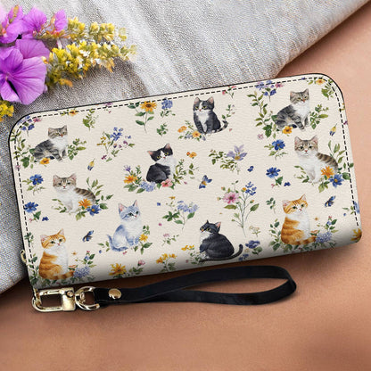Cat Leather Bag Cute Garden