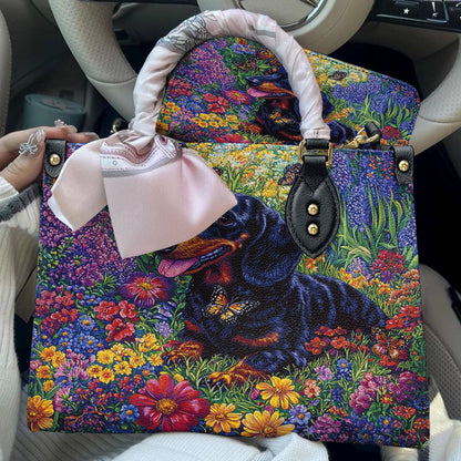 Leather Bag Garden Dachshund Delight
