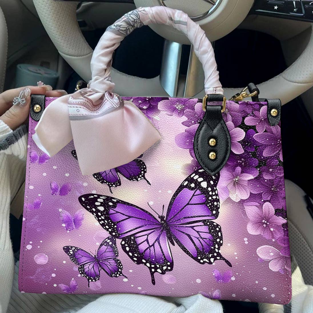 Leather Bag Violet Drift
