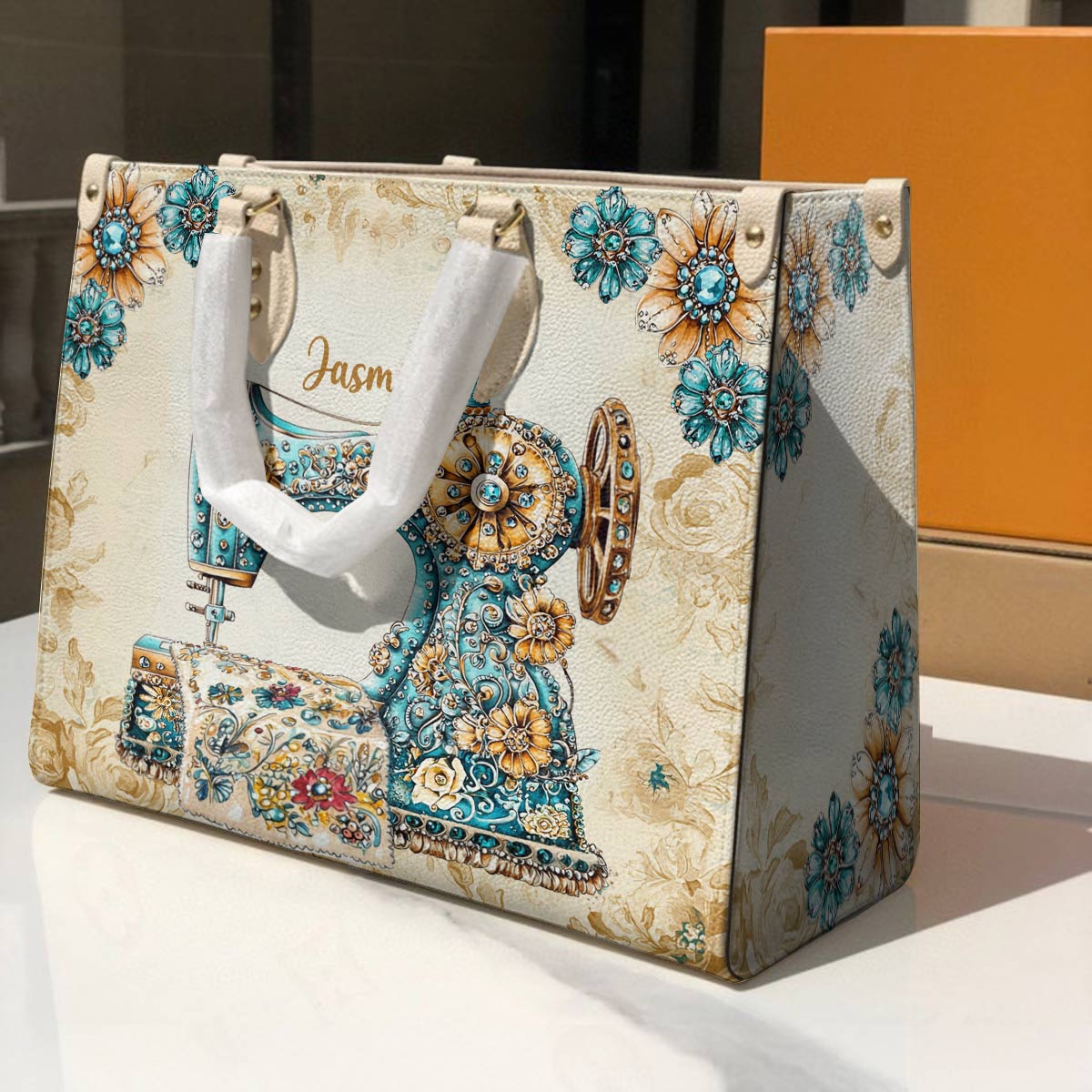 Lorva Personalized Sewing Leather Bag Baroque Bloom