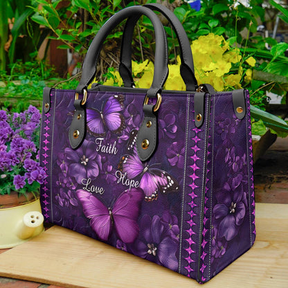 Leather Bag Faith Hope Love