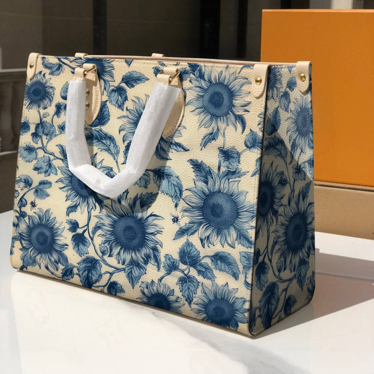 Sunflower Leather Bag Azure Grace