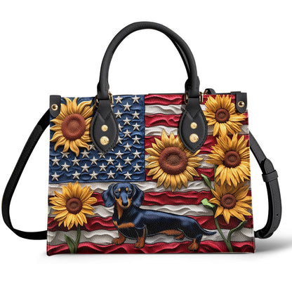 Dachshund Leather Bag American Bloom