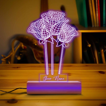 Custom Birth Flower Night Light, Nursery Decor, Personalized Bedroom Light, Personalized Birthday Gift, Night Light Nursery,gift for her.