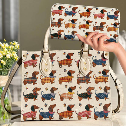 Dachshund Leather Bag Joyful