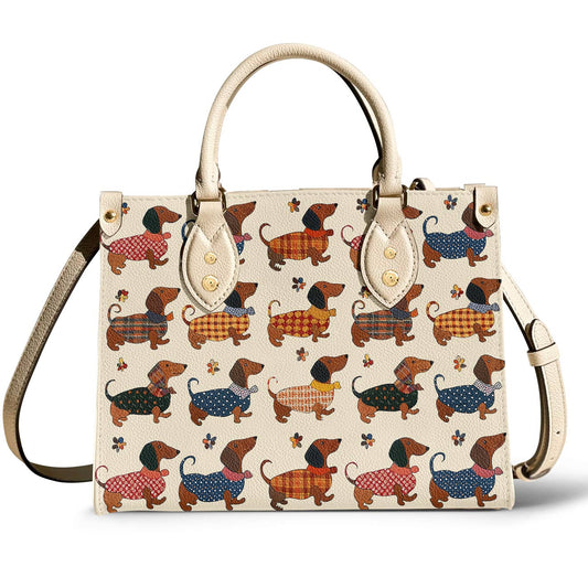 Dachshund Leather Bag Joyful