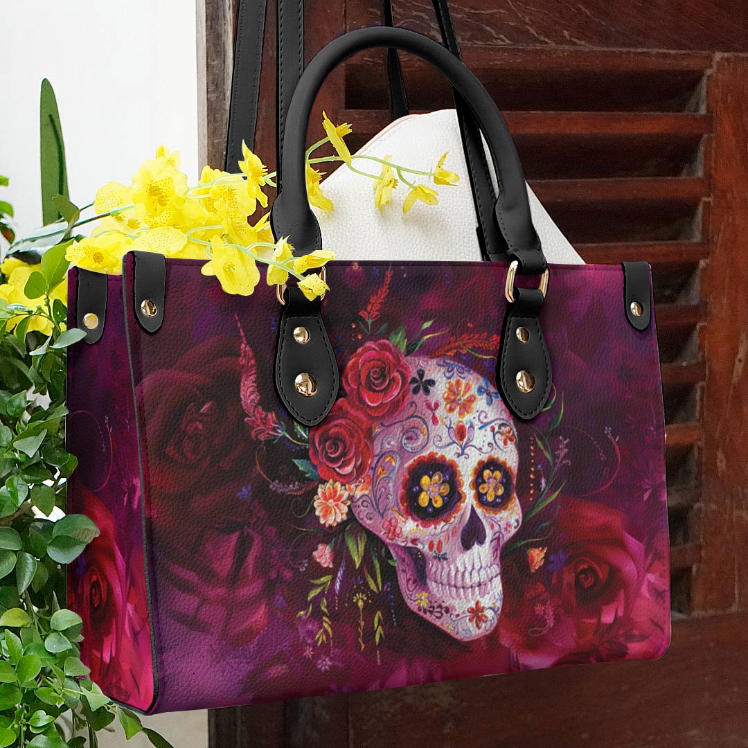Leather Bag Gentle Sugar Skull