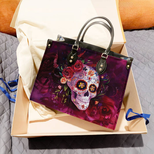 Leather Bag Gentle Sugar Skull