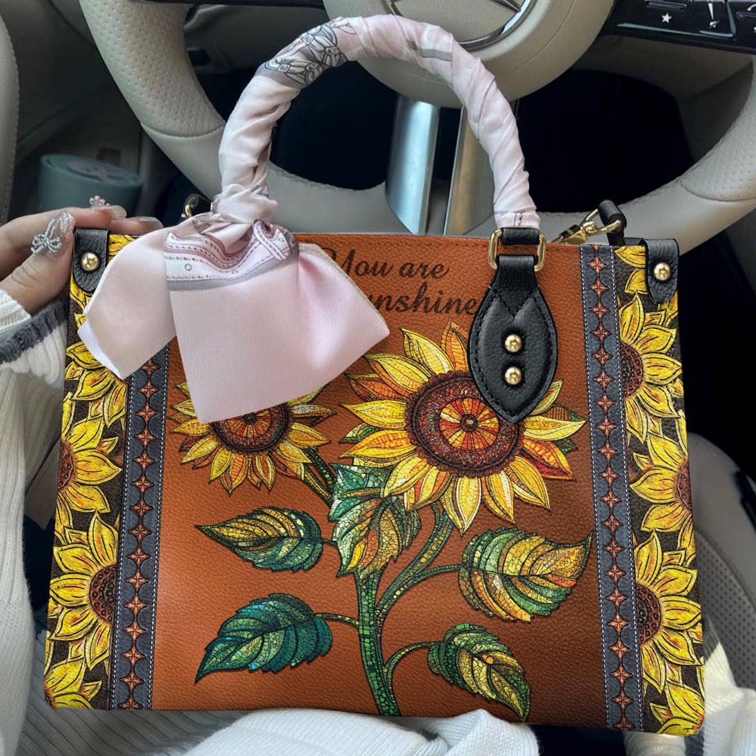 Leather Bag Two Hearts
