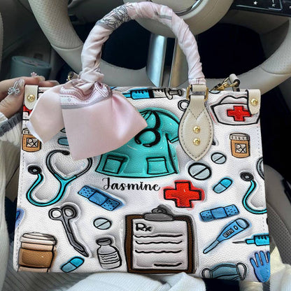 Lorva Personalized Leather Bag Puff Nurselife
