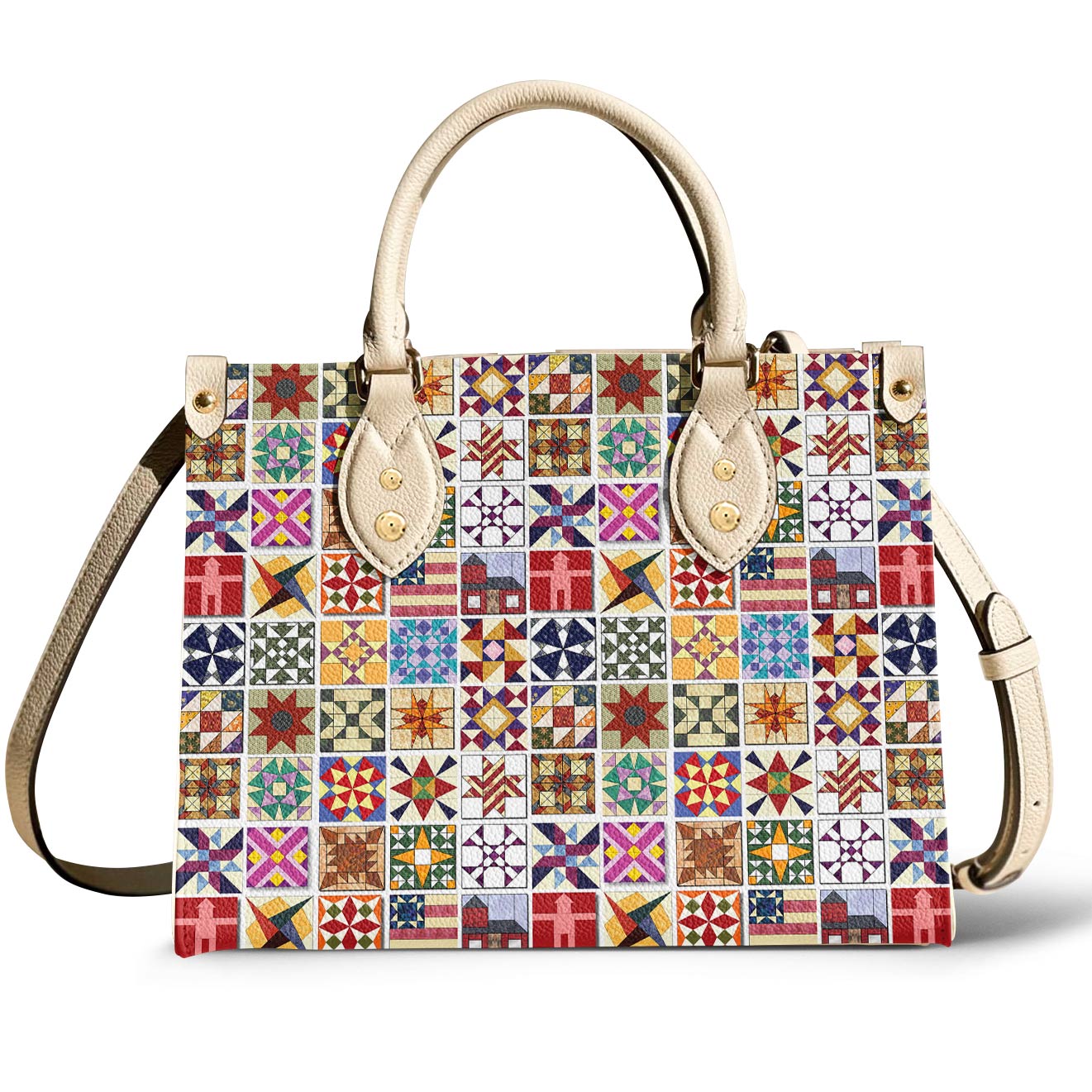 Leather Bag Beautiful Quilt Block Symphony