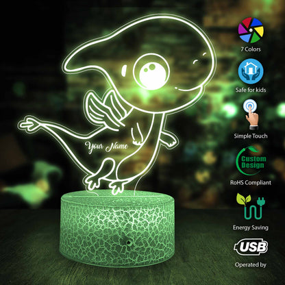 Personalized Cool Dinosaur Nigh Light, Custom dinosaur night light, Kids acrylic night light, bedroom decor, Dinosaur LED Night Light