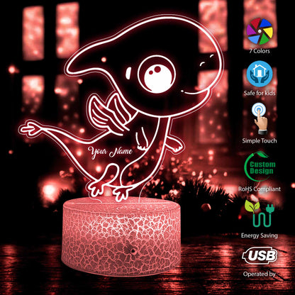 Personalized Cool Dinosaur Nigh Light, Custom dinosaur night light, Kids acrylic night light, bedroom decor, Dinosaur LED Night Light