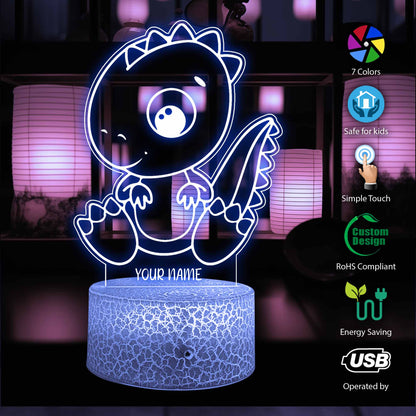 Dinosaur Personalized LED Sign, Kids Room Decor, Cool Dinosaur Decor, Night Light for Kids, Dinosaur LED Light, Custom Night Light,Kids Room