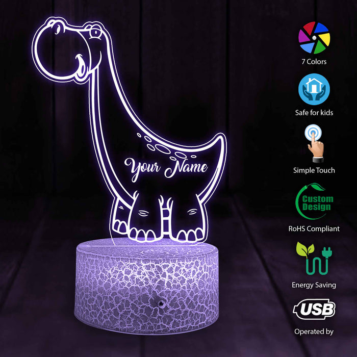 Dinosaur Personalized LED Sign, Kids Room Decor, Cool Dinosaur Decor, Night Light for Kids, Dinosaur LED Light, Custom Night Light,Kids Room