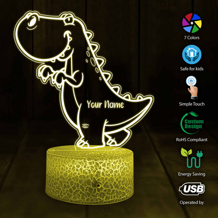 Dinosaur Personalized LED Sign, Kids Room Decor, Cool Dinosaur Decor, Night Light for Kids, Dinosaur LED Light, Custom Night Light,Kids Room