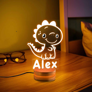 Personalized Cool Dinosaur Nigh Light, Custom dinosaur night light, Kids acrylic night light, bedroom decor, Dinosaur LED Night Light