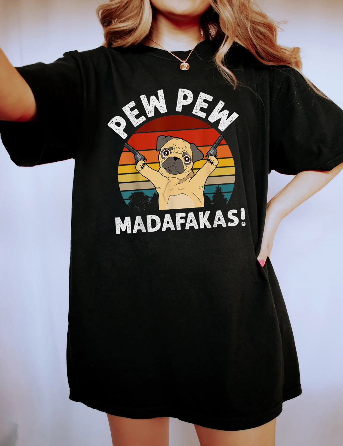 Vintage Retro Pug Pew Pew Madafakas! funny Pug pew pew T-Shirt, Funny T-shirt, Gift For Gamer, T-shirt For Gamer