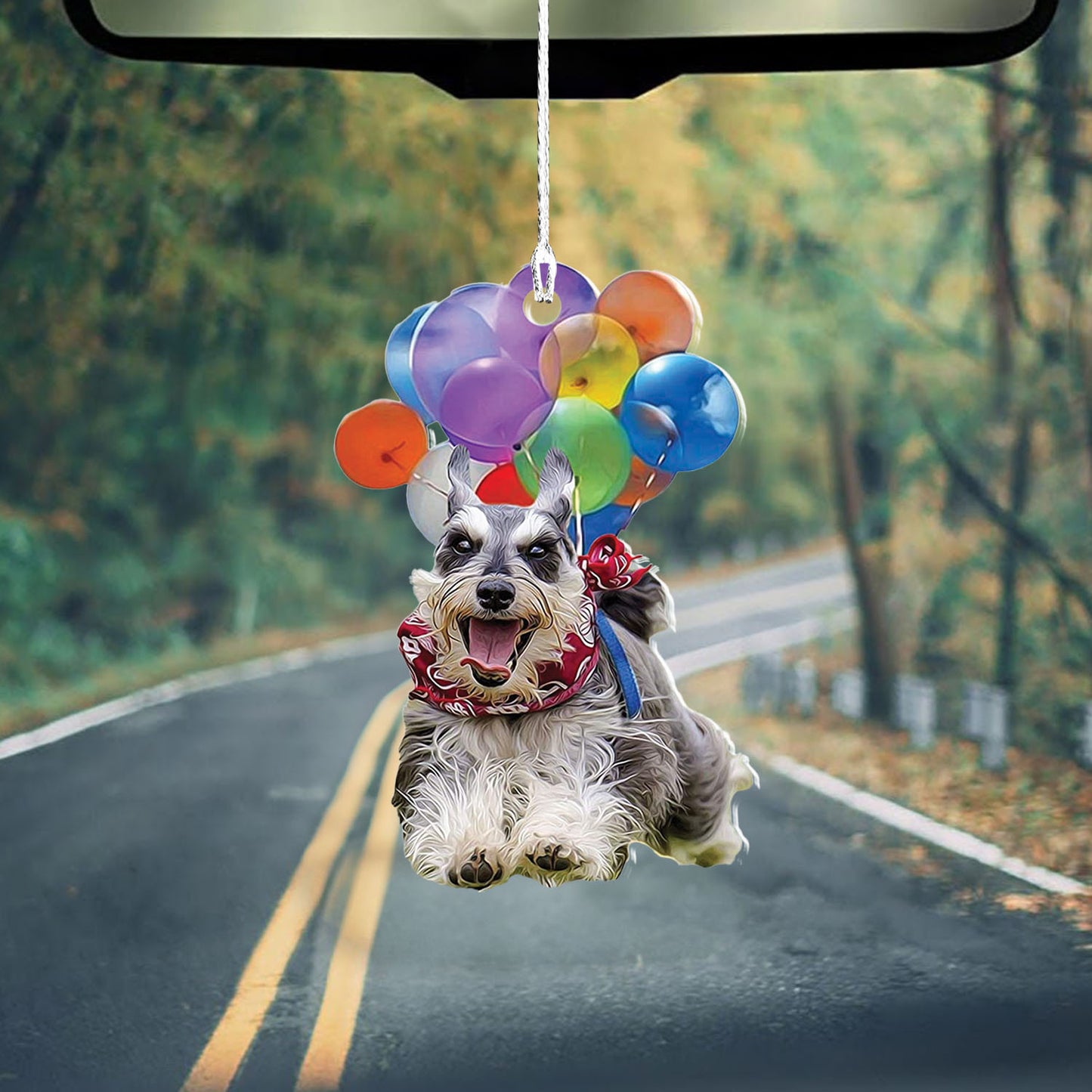 Schnauzer Dog Fly With Bubbles Car Hanging Ornament Dog Ornament, Ornament Decoration, Ornament Christmas - TeeZworldVN
