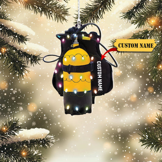 Scuba Diving Equipment Christmas Light Ornament, Custom Car Ornament345345, Ornament Decoration, Ornament For Gift, Ornament Christmas