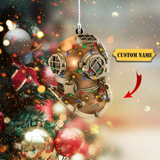 Scuba Ornament, Scuba Diver Ornament, Scuba Diving Helmet Personalized Ornament for Diving Lover, Ornament Decoration, Ornament For Gift, Ornament Christmas