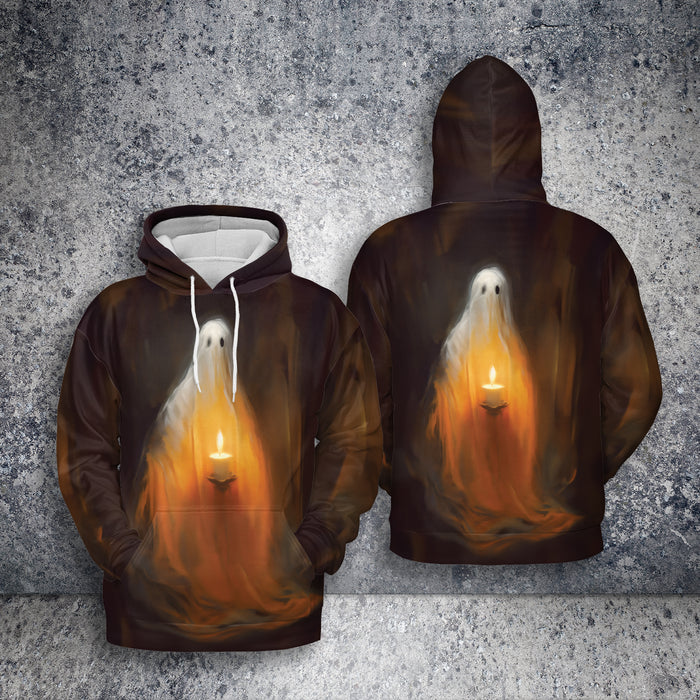 3D Ghost Holding A Candle Tshirt Hoodie Apparel, Hoodie For Halloween, Halloween For Gift,Halloween Hoodie,Sweatshirt Halloween