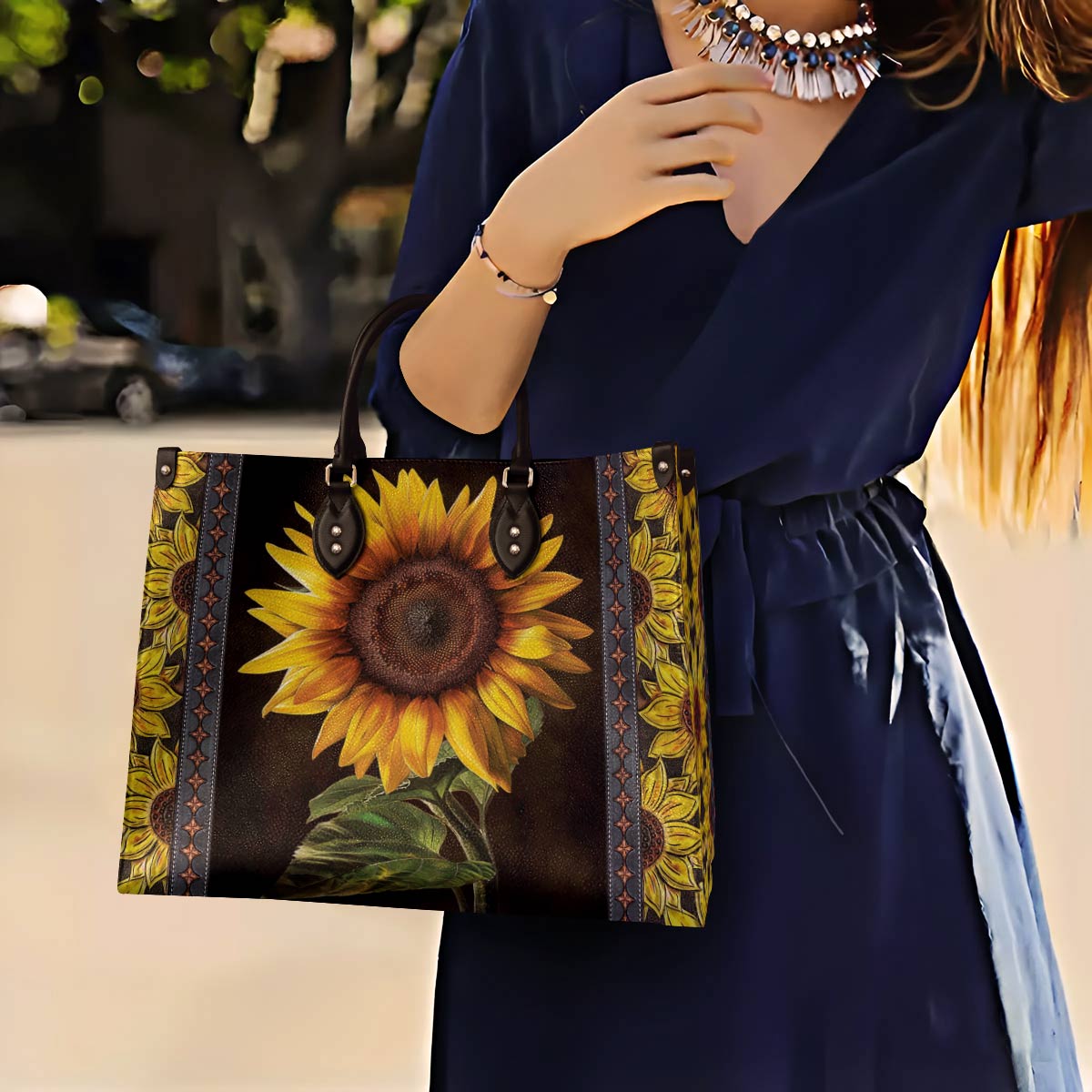 Leather Bag Hope Love Sunshine