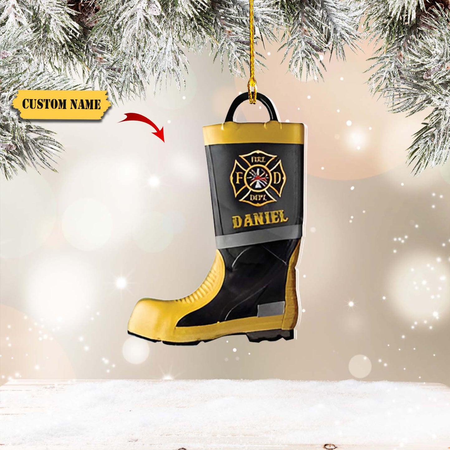 Shaped Ornament - FireFighter Boots - Nvc97 Christmas Ornament, Ornament Decoration, Ornament Christmas