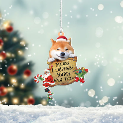 Shiba Inu-Christams & New Year Two Sided Christmas Plastic Hanging Ornament, Shiba Inu Lovers Gift, Christmas Decor, Ornament Decoration, Ornament Christmas - TeeZworldVN