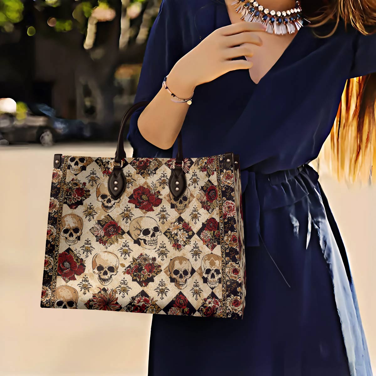 Leather Bag Gothic Rose