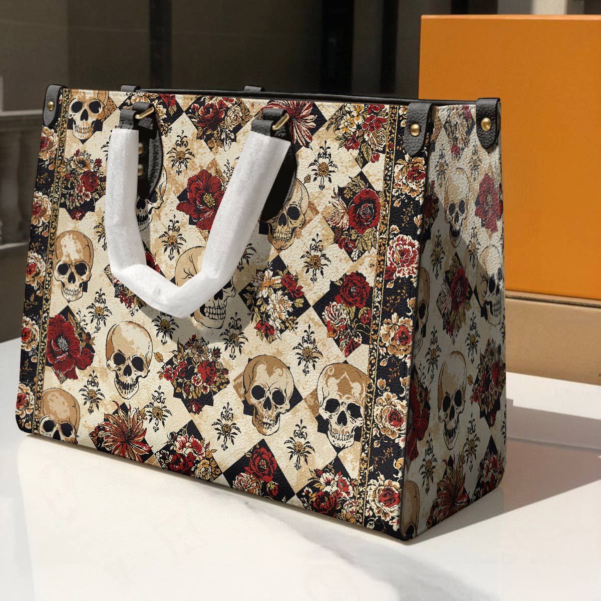 Leather Bag Gothic Rose