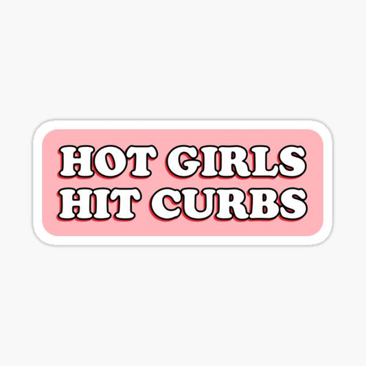 Hot Girls Hit Curbs Bad Driver Bumper Sticker Sticker