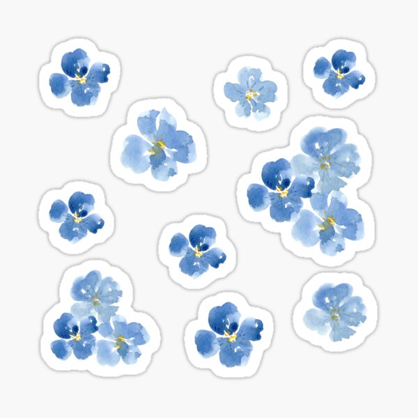 Little Blue Flowers Stickers Sticker