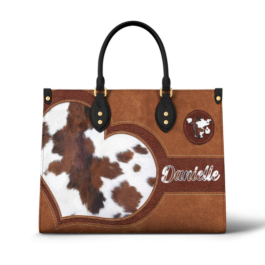 Personalized Cow Leather Bag Moo-Chic