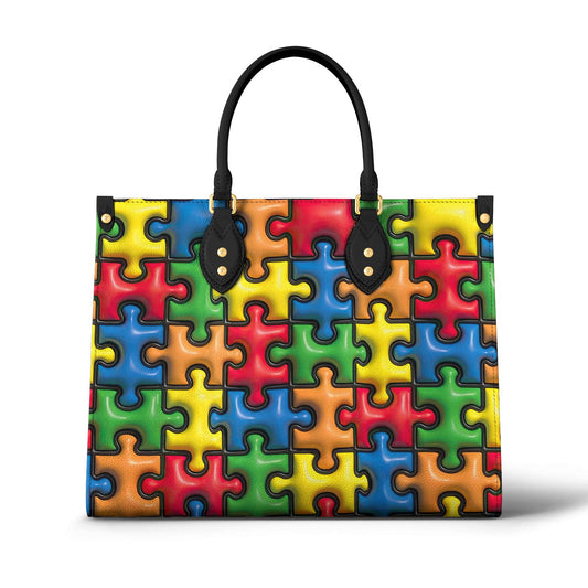 Leather Bag Puff Puzzle Piece