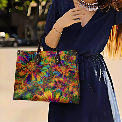 Hippie Leather Bag Groovy Bloom