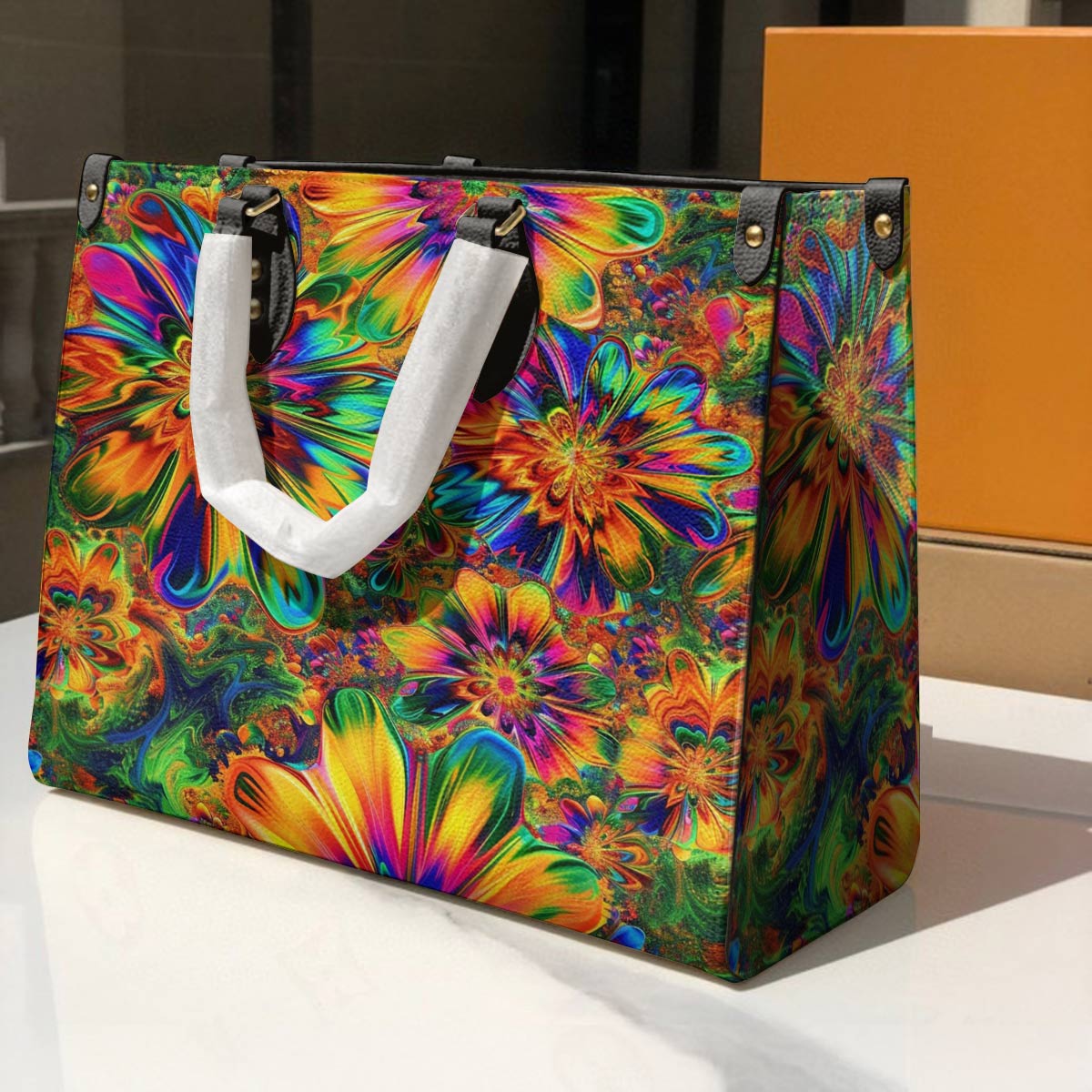 Hippie Leather Bag Groovy Bloom
