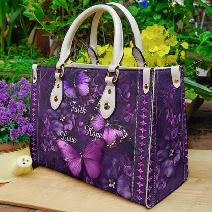 Leather Bag Faith Hope Love