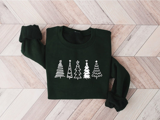 Christmas Sweatshirt, Christmas Sweater, Christmas Crewneck, Christmas Tree Sweatshirt, Holiday Sweaters for Women, Winter Sweatshirt