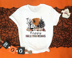 Happy Hallothanksmas Shirt, Halloween Shirt, Thanksgiving Shirt, Christmas Shirt, Fall Shirt, Holiday Season Shirt, autumn shirt, Pumpkin