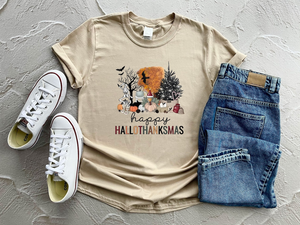 Happy Hallothanksmas Shirt, Halloween Shirt, Thanksgiving Shirt, Christmas Shirt, Fall Shirt, Holiday Season Shirt, autumn shirt, Pumpkin